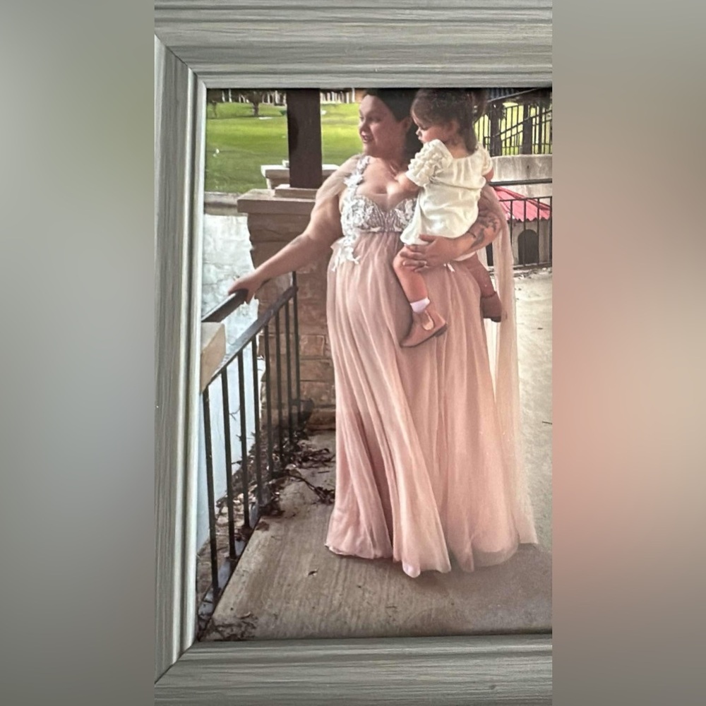 Blush maternity dress